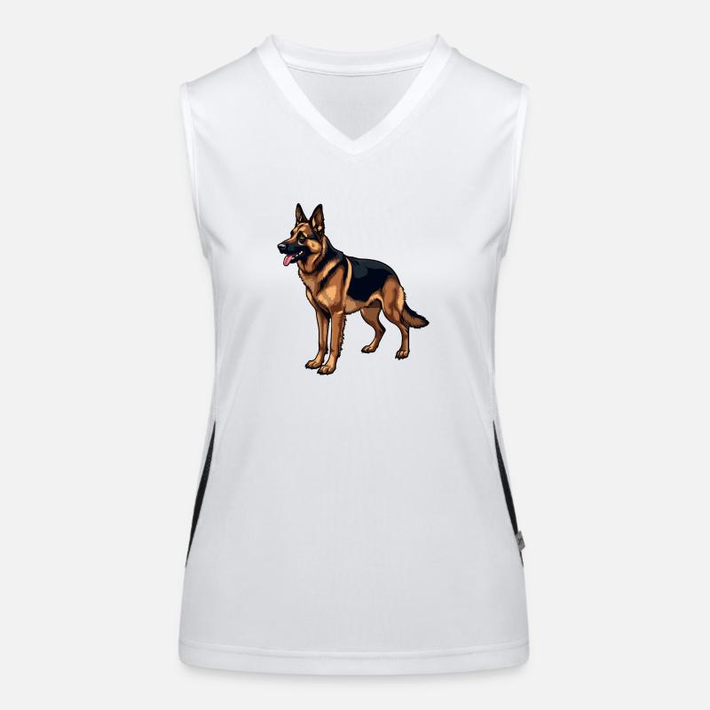 Deutscher Schäferhund German Shepherd dog Owczarek Funktionelles Kontrast-Tank Top für Frauen