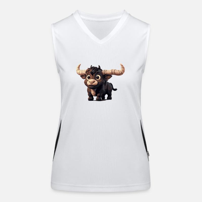 Stier Comic Funktionelles Kontrast-Tank Top für Frauen