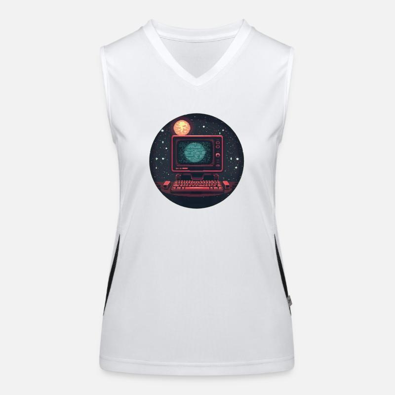 Galaxy Computer - Women's Functional Contrast Tank Top - white/black