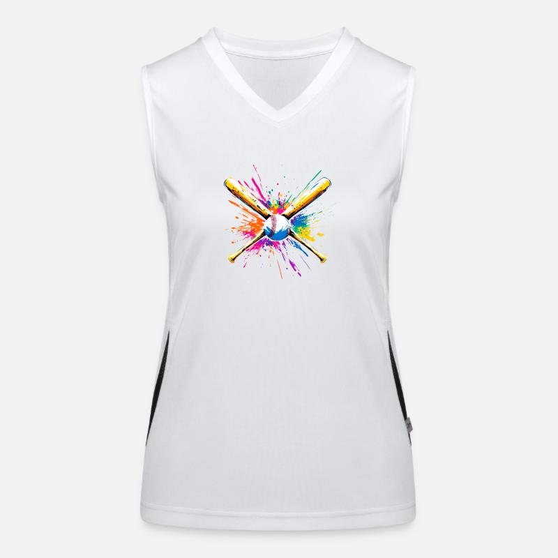 Baseball Bat Multicolored Women's Functional Contrast Tank Top