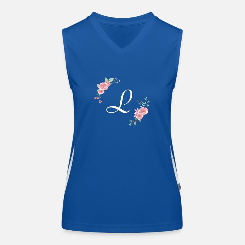 Lettre l florale rose Débardeur respirant contrasté Femme