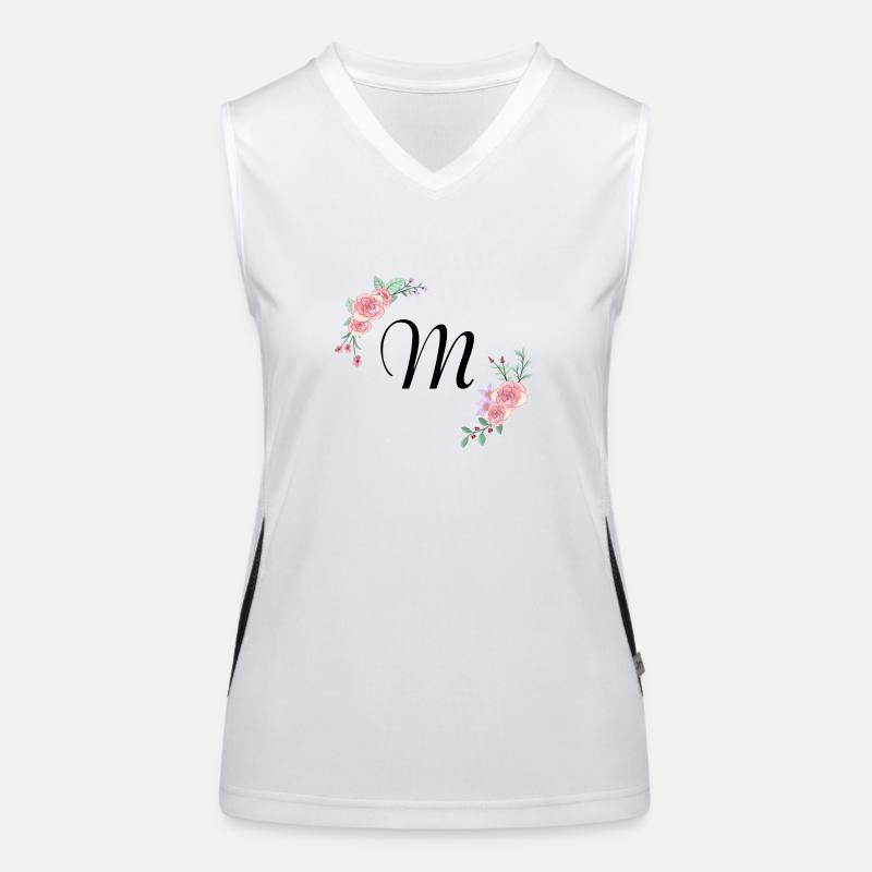 Pink floral letter m Women's Functional Contrast Tank Top
