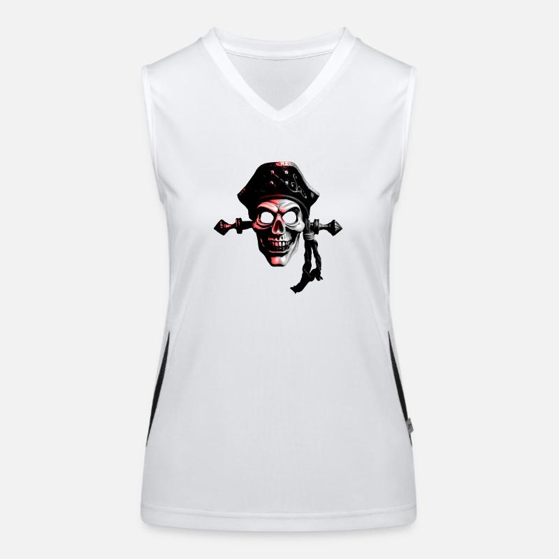 Pirat Comicart Red Funktionelles Kontrast-Tank Top für Frauen