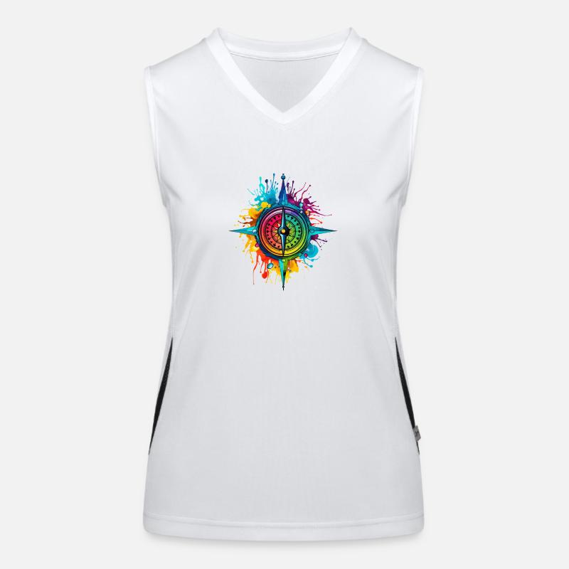 Kompass Funktionelles Kontrast-Tank Top für Frauen