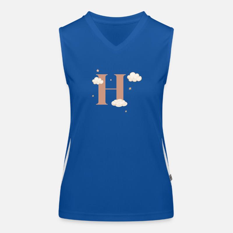 Letter h clouds stars Women's Functional Contrast Tank Top