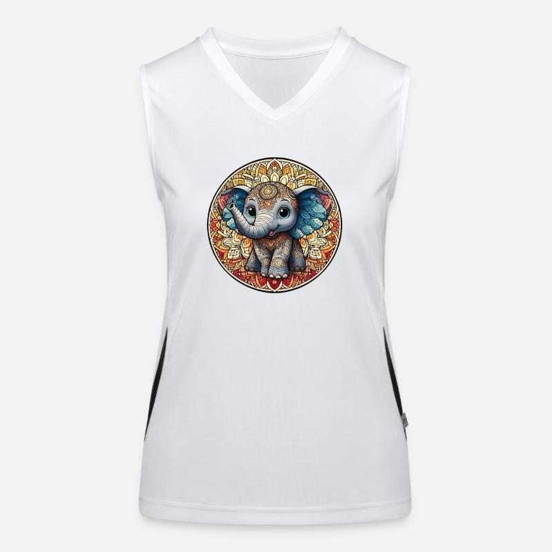 Indian mantra elephant junior Women's Functional Contrast Tank Top