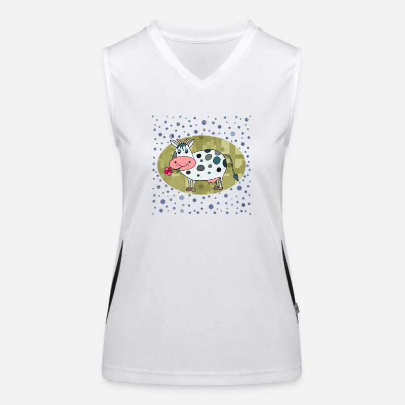 Kuh Funktionelles Kontrast-Tank Top für Frauen