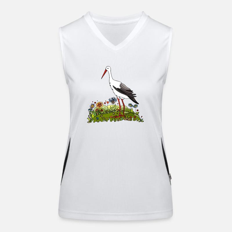 Stork bird Women's Functional Contrast Tank Top