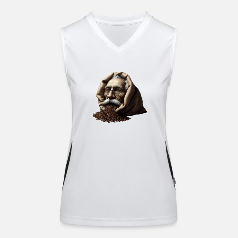 Mann in Kaffeebohnen Funktionelles Kontrast-Tank Top für Frauen