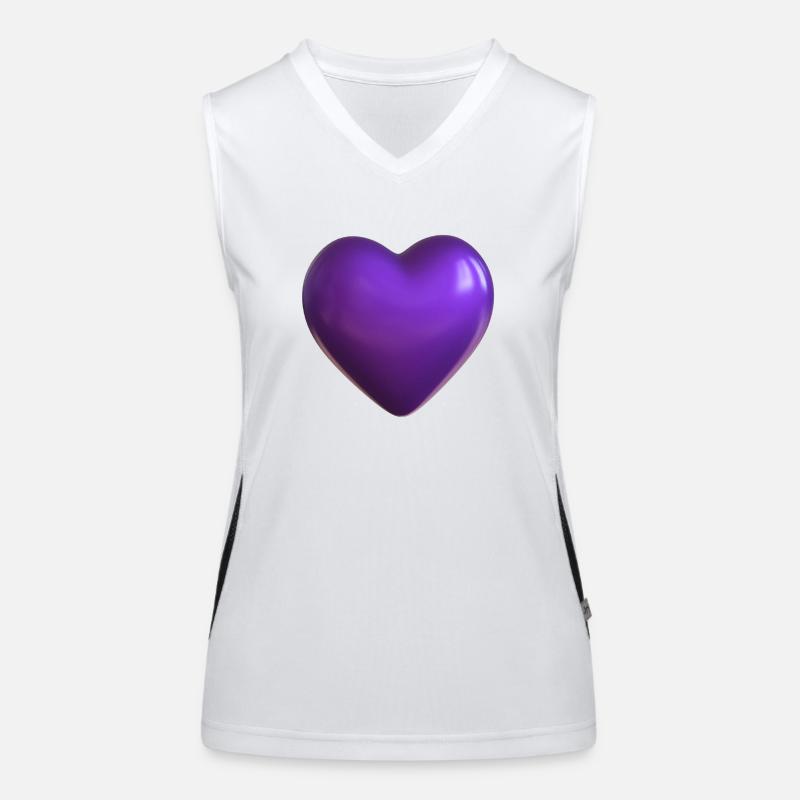 Cœur violet Débardeur respirant contrasté Femme