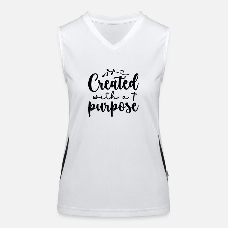 created with a purpose - Women's Functional Contrast Tank Top - white/black