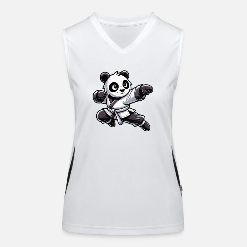 panda karate comic Funktionelles Kontrast-Tank Top für Frauen
