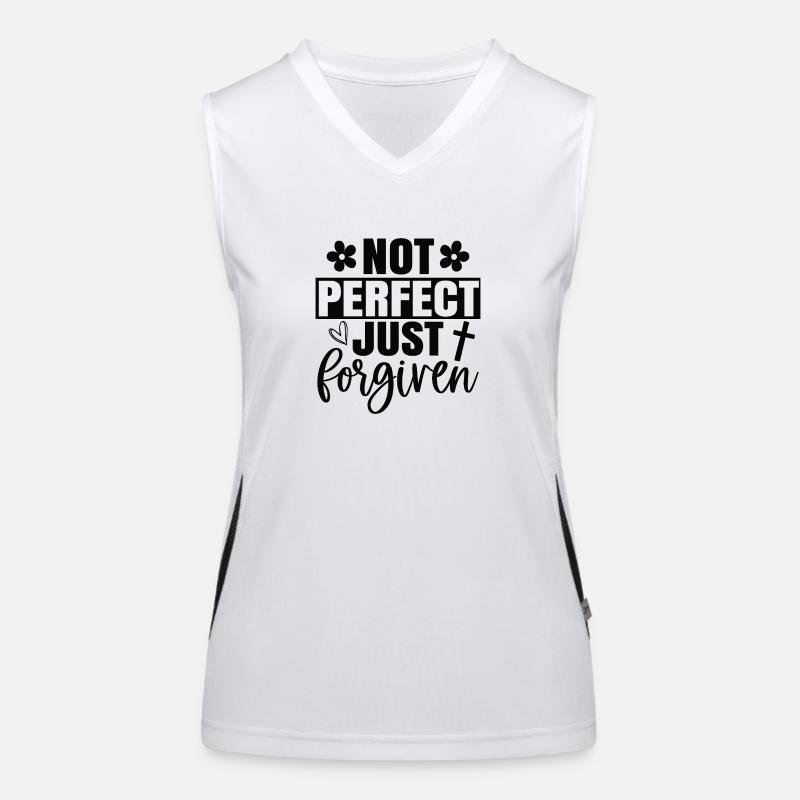 Not perfect just forgiven Funktionelles Kontrast-Tank Top für Frauen