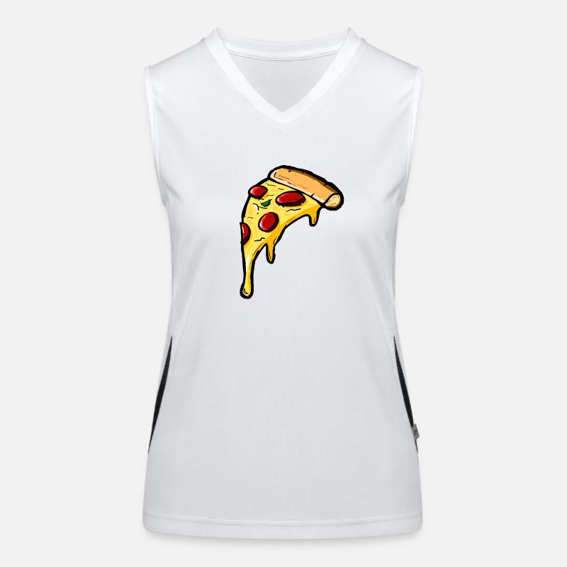 pizza - Women's Functional Contrast Tank Top - white/black