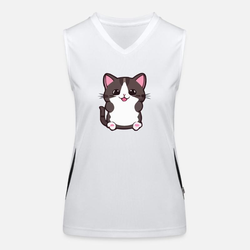 Katze Comic Funktionelles Kontrast-Tank Top für Frauen