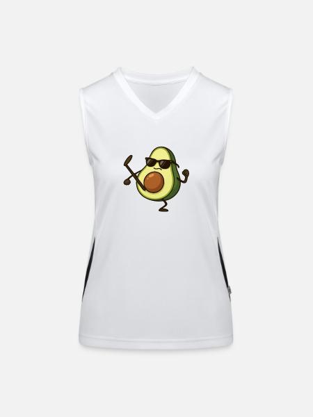 avocado karate - Funktionelles Kontrast-Tank Top für Frauen - Weiß/Schwarz - Vorne