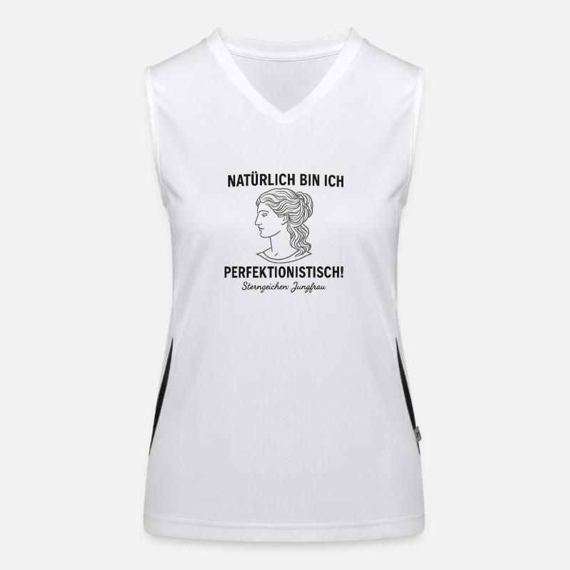 Jungfrau Perfektionist - Sternzeichen Spruch Funktionelles Kontrast-Tank Top für Frauen