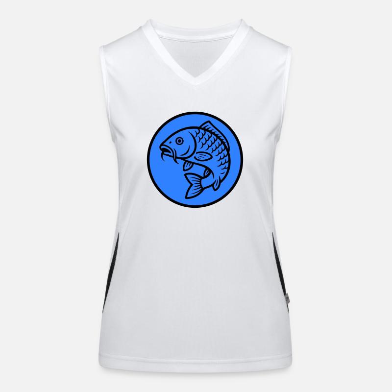 Karpfen Fisch Funktionelles Kontrast-Tank Top für Frauen