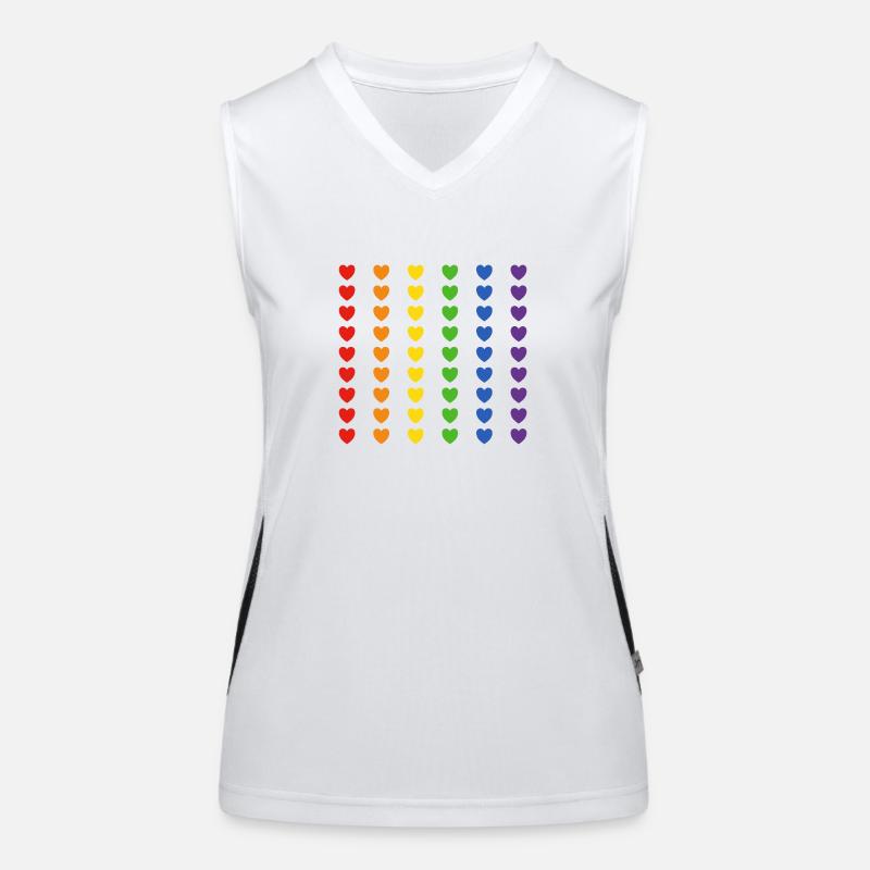 Rainbow Flag Hearts Women's Functional Contrast Tank Top