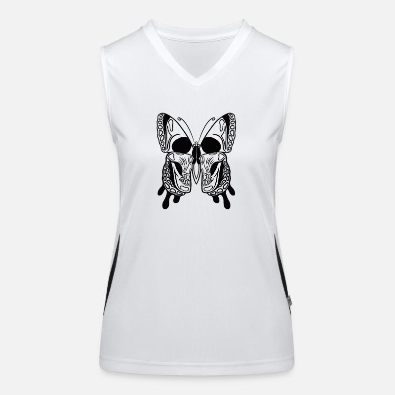 Skull Butterfly Funktionelles Kontrast-Tank Top für Frauen