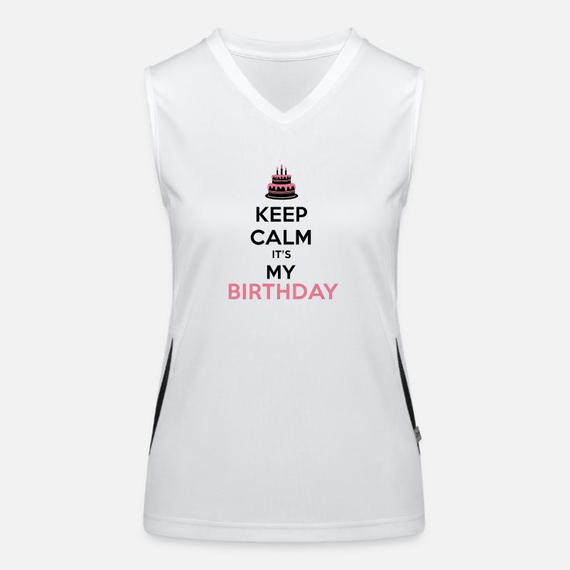 Keep Calm Geburtstag Funktionelles Kontrast-Tank Top für Frauen