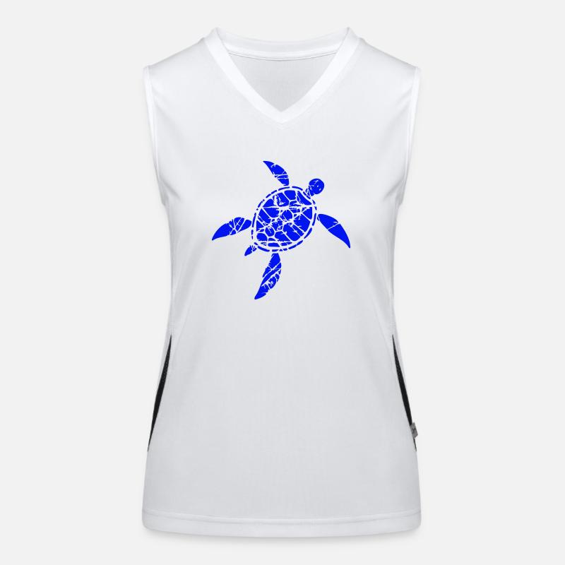 Turtle Pattern Cracks Scratches Vintage Retro Women's Functional Contrast Tank Top