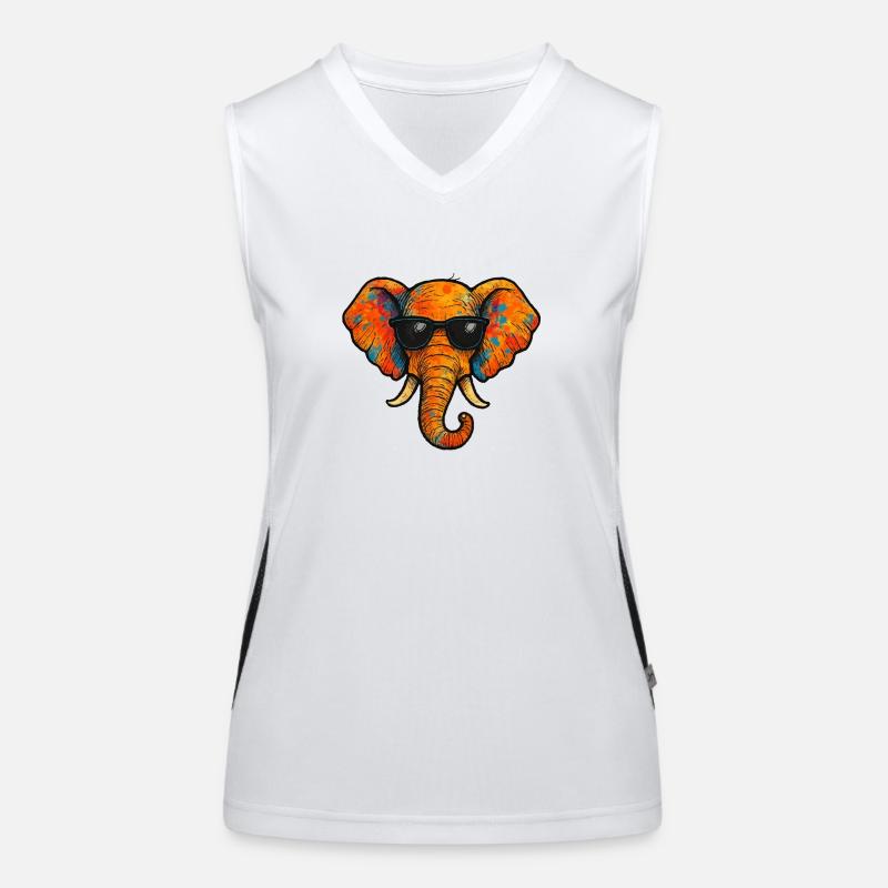 elefant farbe comic Funktionelles Kontrast-Tank Top für Frauen