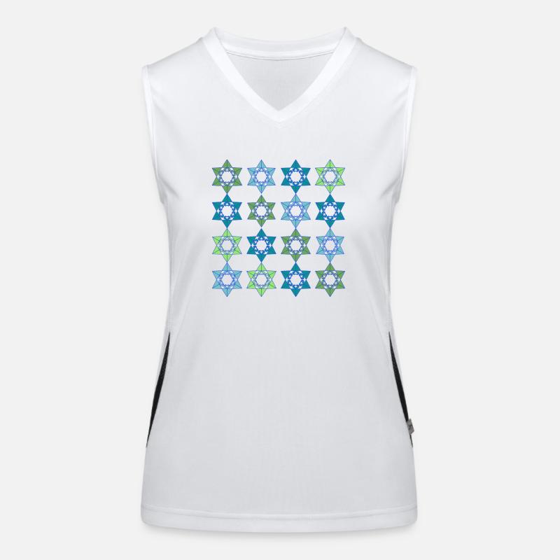 Star Scape Geometric Pattern Women's Functional Contrast Tank Top