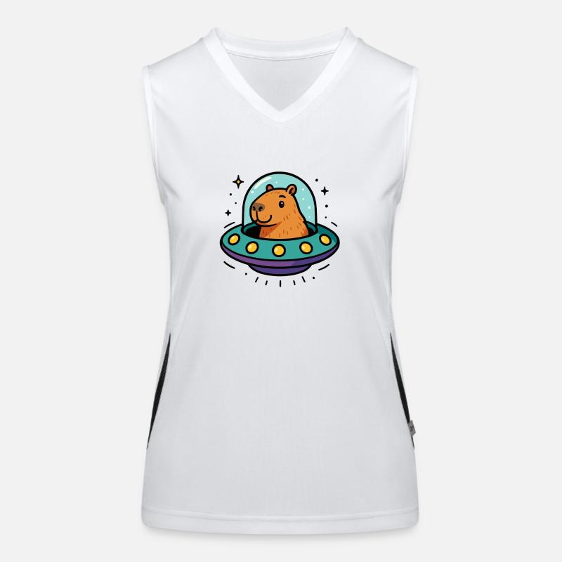 capybara ufo Funktionelles Kontrast-Tank Top für Frauen