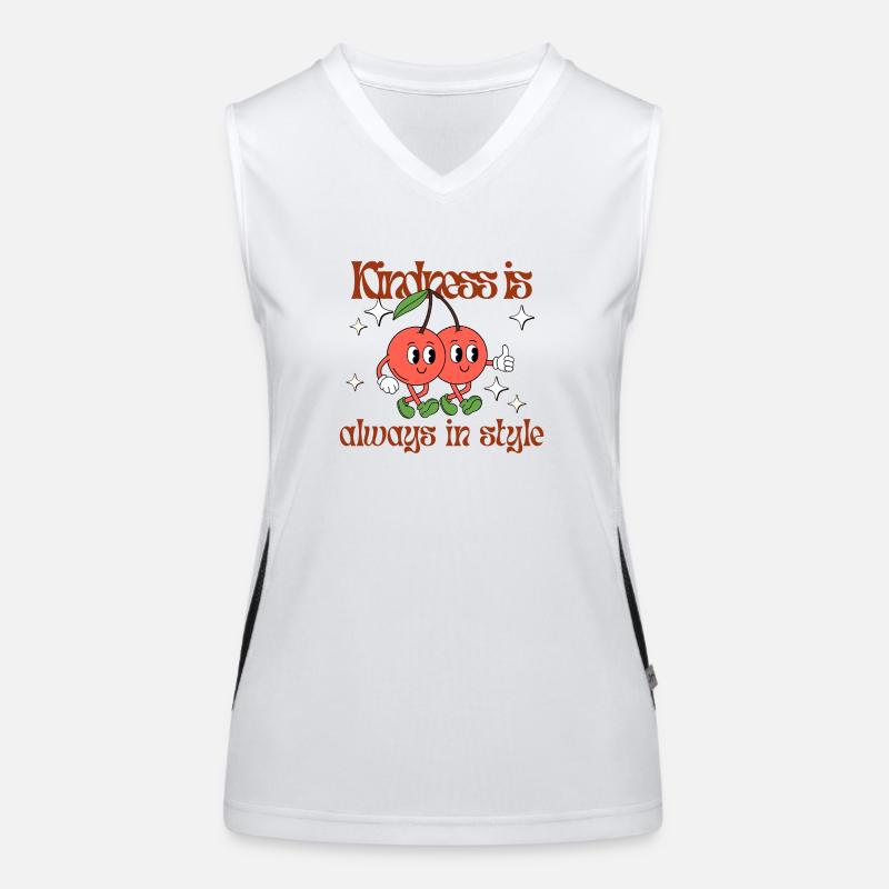 Kindness Is Always in Style – Retro Cherry Design Funktionelles Kontrast-Tank Top für Frauen