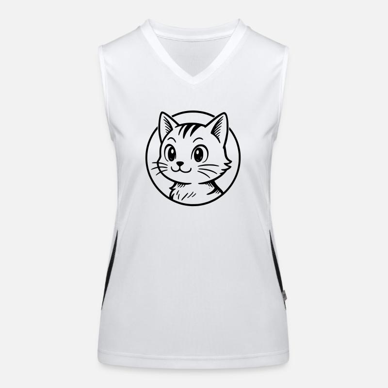Katze Funktionelles Kontrast-Tank Top für Frauen
