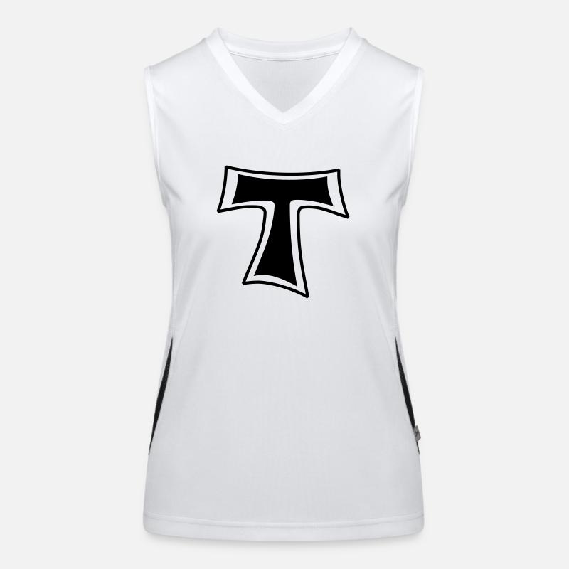 Tau symbol monochrome Women's Functional Contrast Tank Top