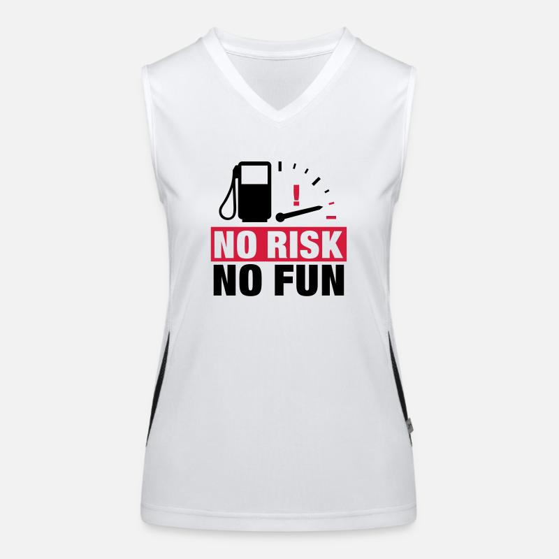 no_risk_no_fun__f2 Funktionelles Kontrast-Tank Top für Frauen