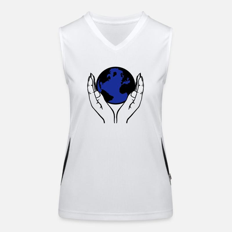 world in hands Women's Functional Contrast Tank Top