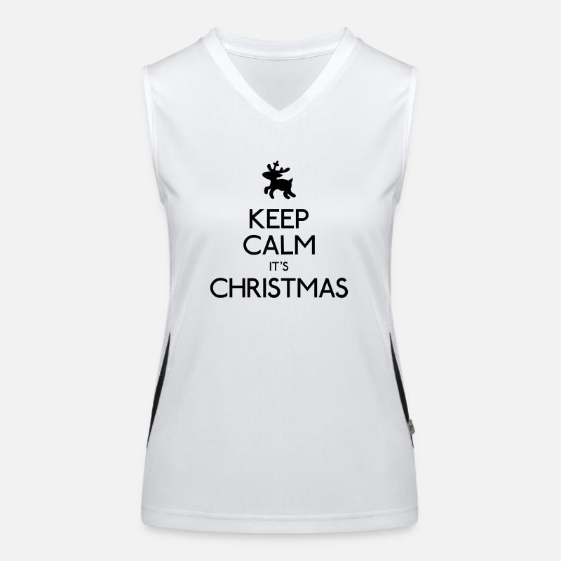 keep calm christmas Débardeur respirant contrasté Femme