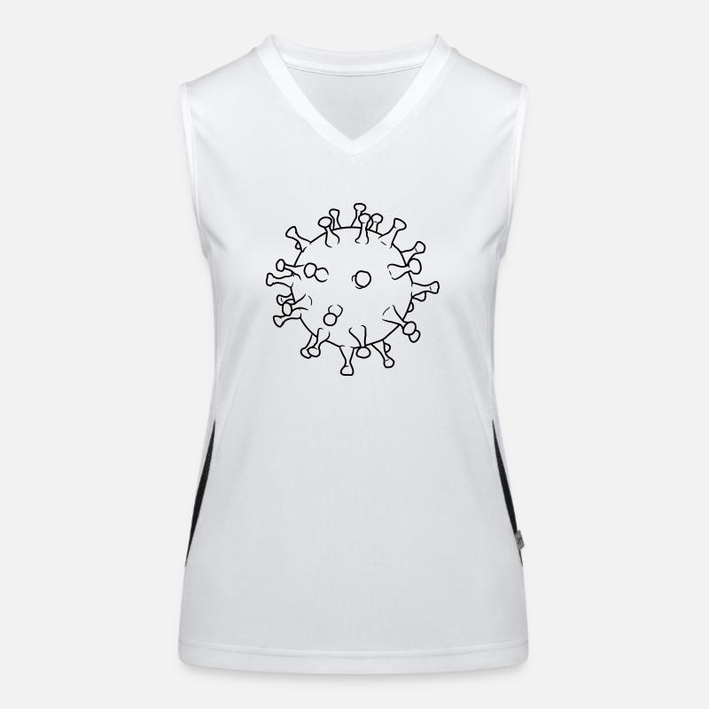 Corona Virus Covid Top sportivo da donna in contrasto cromatico