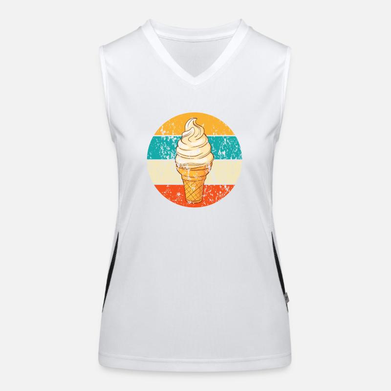 Vintage Retro Eistüte Softeis Funktionelles Kontrast-Tank Top für Frauen