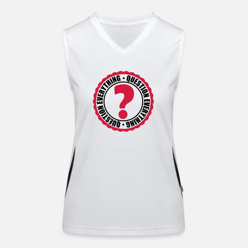 Question Everything Stempel Funktionelles Kontrast-Tank Top für Frauen