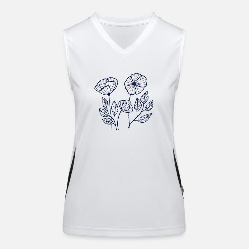 Blaue Mohnblumen Funktionelles Kontrast-Tank Top für Frauen