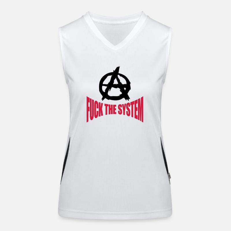 Fuck the system anarchy Women's Functional Contrast Tank Top