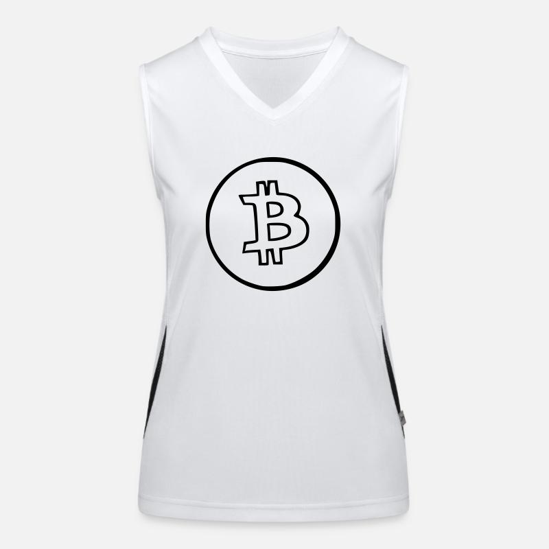 Bitcoin Krypto Währung virtuellen Lebens Vector 6 Funktionelles Kontrast-Tank Top für Frauen