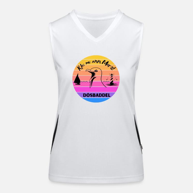 Klei mi an Mors Dösbaddel - Plattdeutscher Spruch Funktionelles Kontrast-Tank Top für Frauen