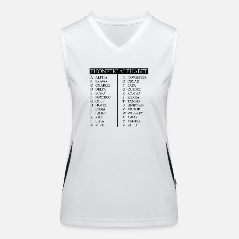 Phonetisches Alphabet Funktionelles Kontrast-Tank Top für Frauen