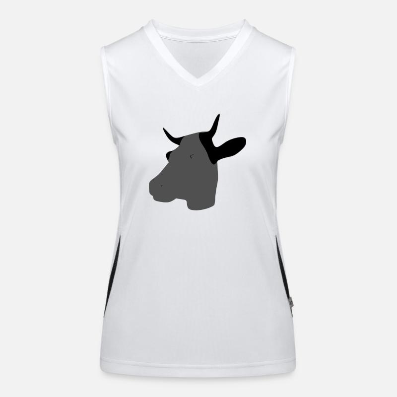 Silhouette de tête de vache Débardeur respirant contrasté Femme