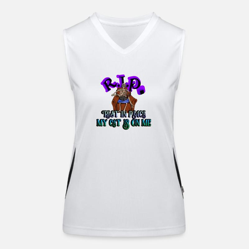 RIP rest in peace my cat is on me Women's Functional Contrast Tank Top