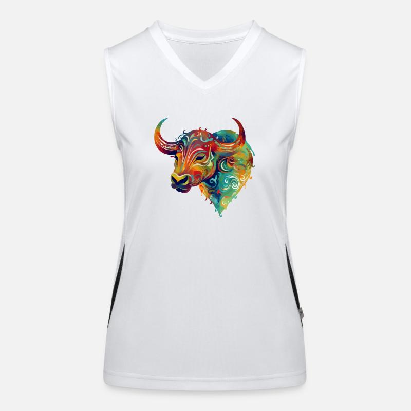Bullo der Stier Funktionelles Kontrast-Tank Top für Frauen