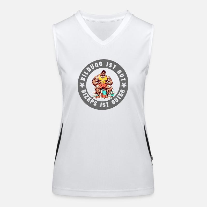 Education is not as good as biceps training Women's Functional Contrast Tank Top
