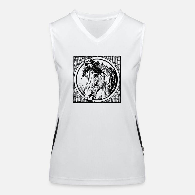 Pferde Funktionelles Kontrast-Tank Top für Frauen