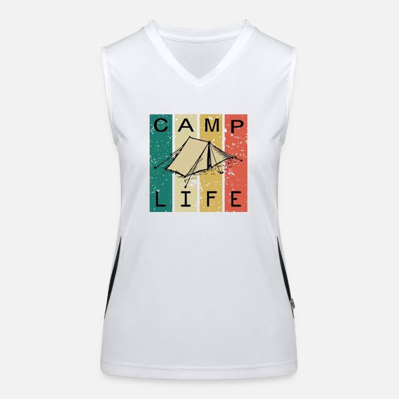 Camper Life Camp Campfire Camp Camping Hobby Débardeur respirant contrasté Femme