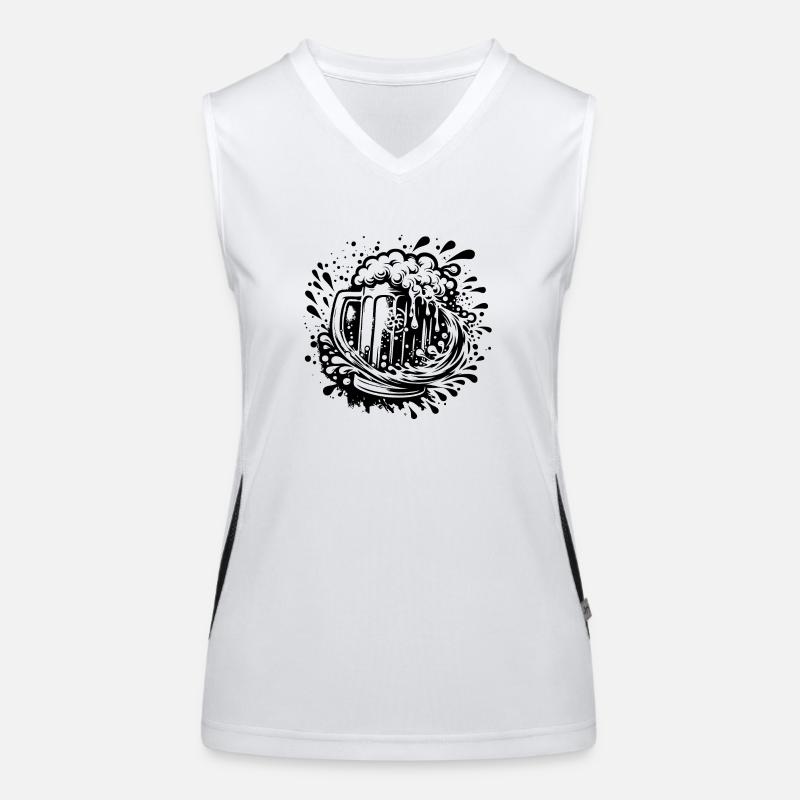 Beer mug hops and malt Women's Functional Contrast Tank Top